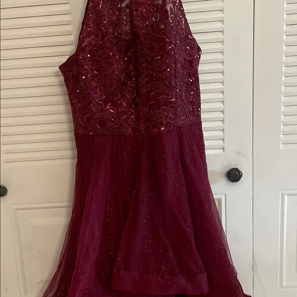 Say Yes To Prom Juniors Red Embellished Gown